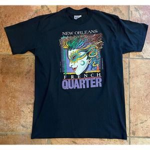 Vintage 80s New Orleans French Quarter T Shirt Made In USA Single Stitch Size L